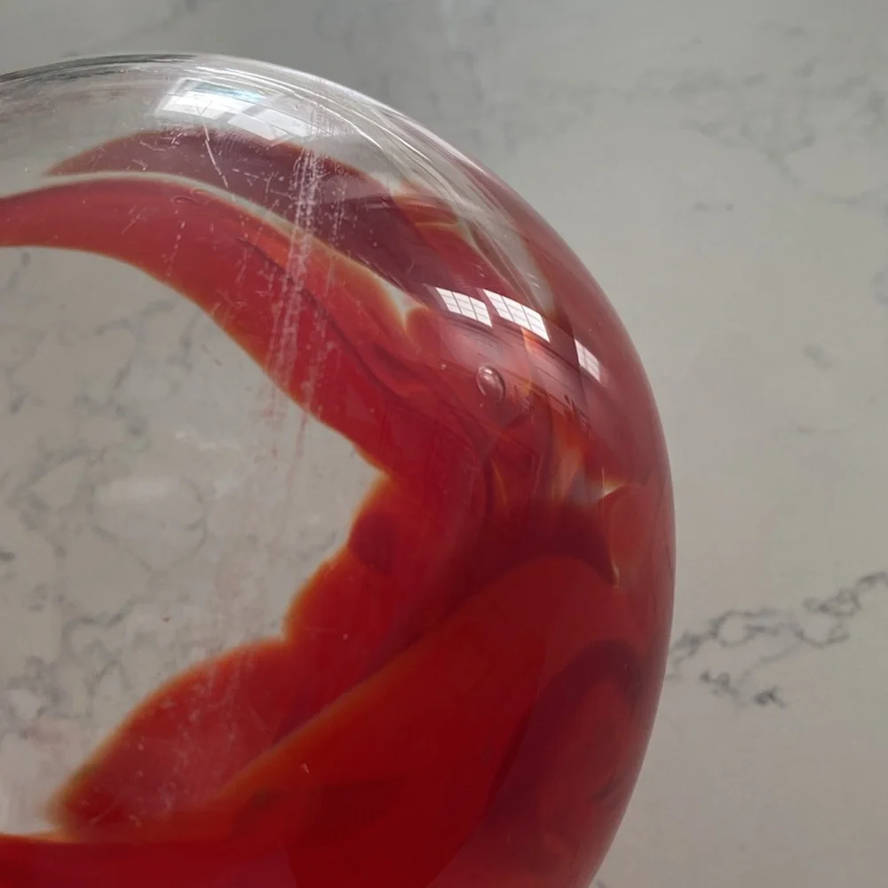 Art By Fire Blown Glass Flow Effect Pitcher (Red)